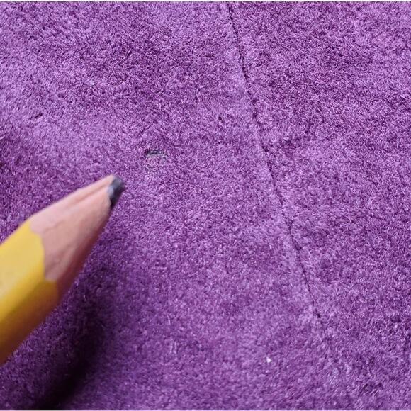 Terry Lewis Classic Luxuries Purple Suede Leather Jacket Button Down Sz M - Picture 14 of 16